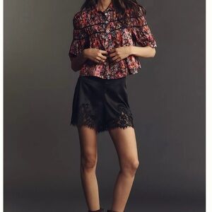 Anthropologie The Leandra Shirred Yoke Blouse by Maeve